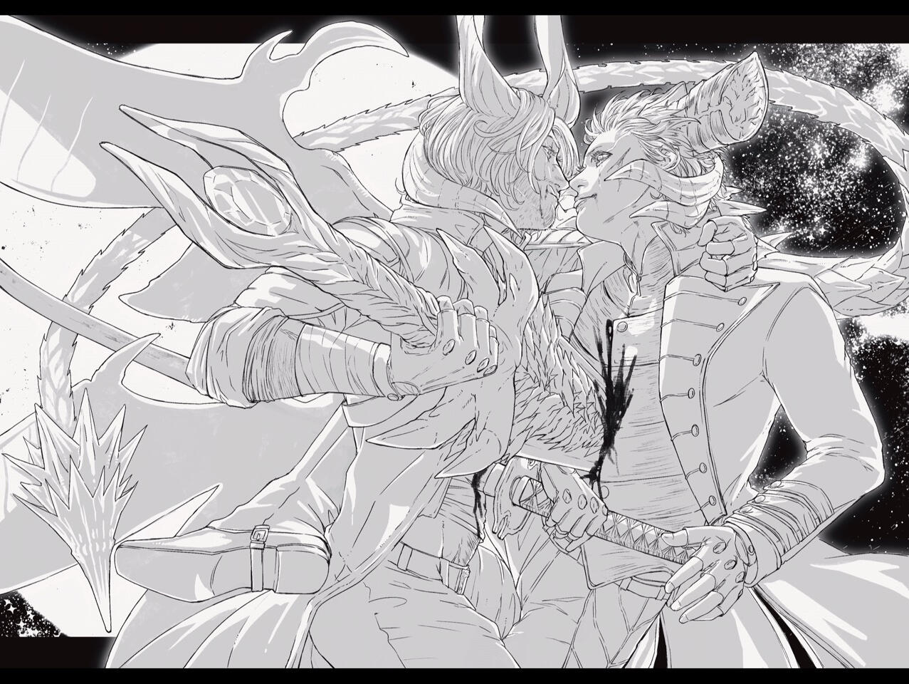 Black and white/full body